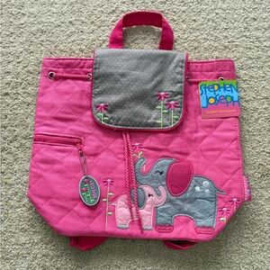 Stephen Joseph Pink Quilted Elephant Backpack